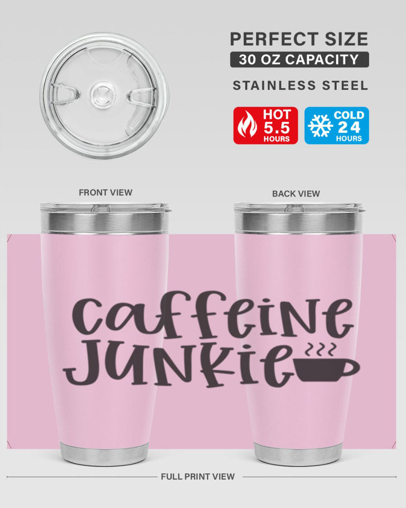 caffeine junkie 412#- mom- Tumbler