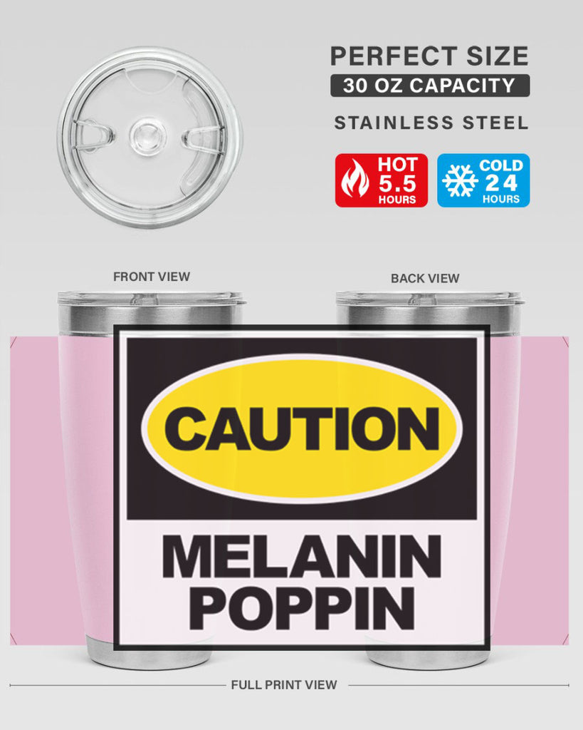 caution melanin poppin 188#- black words phrases- Cotton Tank