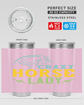 crazy horse lady Style 10#- horse- Tumbler