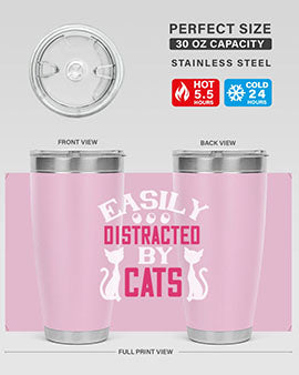 easily distracted by cats Style 46#- cat- Tumbler