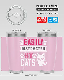 easily distracted by cats Style 47#- cat- Tumbler