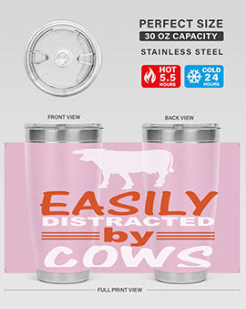 easily distracted by cows Style 4#- cow- Tumbler