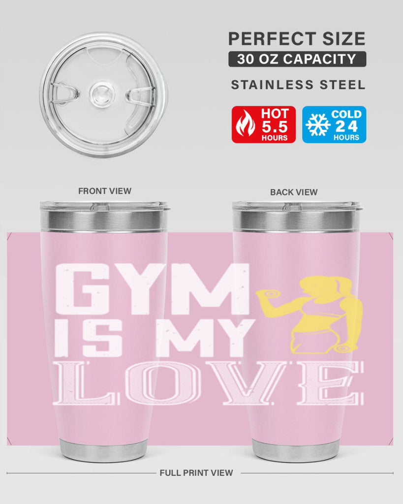 gym is my love 98#- gym- Tumbler