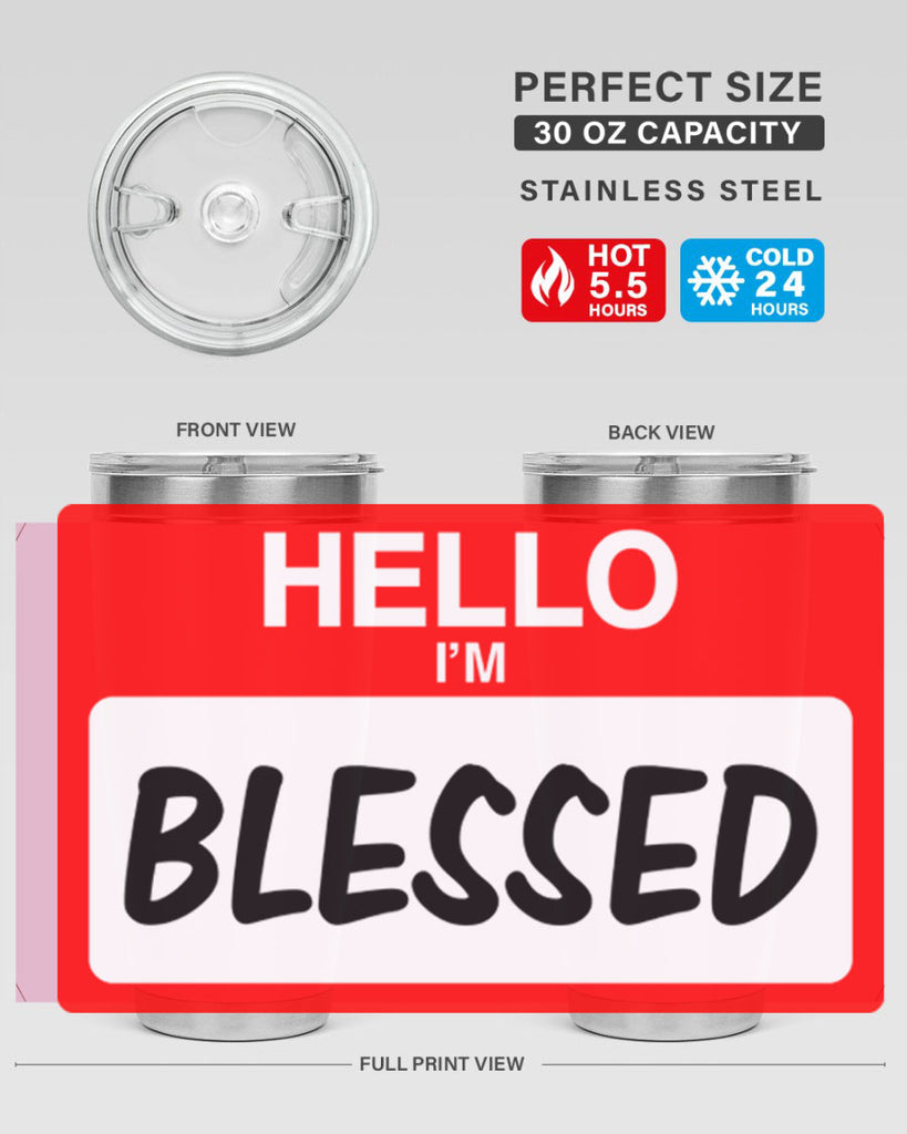 hello im blessed 133#- black words phrases- Cotton Tank