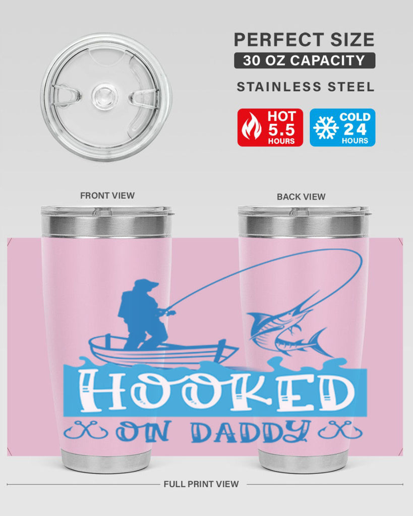 hooked on daddy 218#- fishing- Tumbler