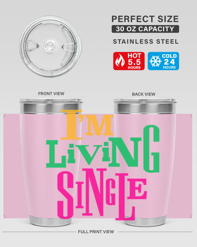 im living single 108#- black words phrases- Cotton Tank