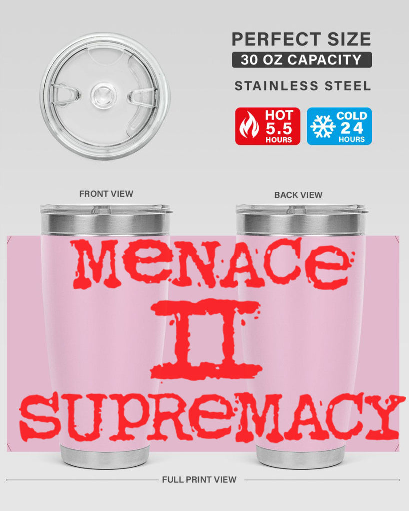 menace to supremacy 69#- black words phrases- Cotton Tank