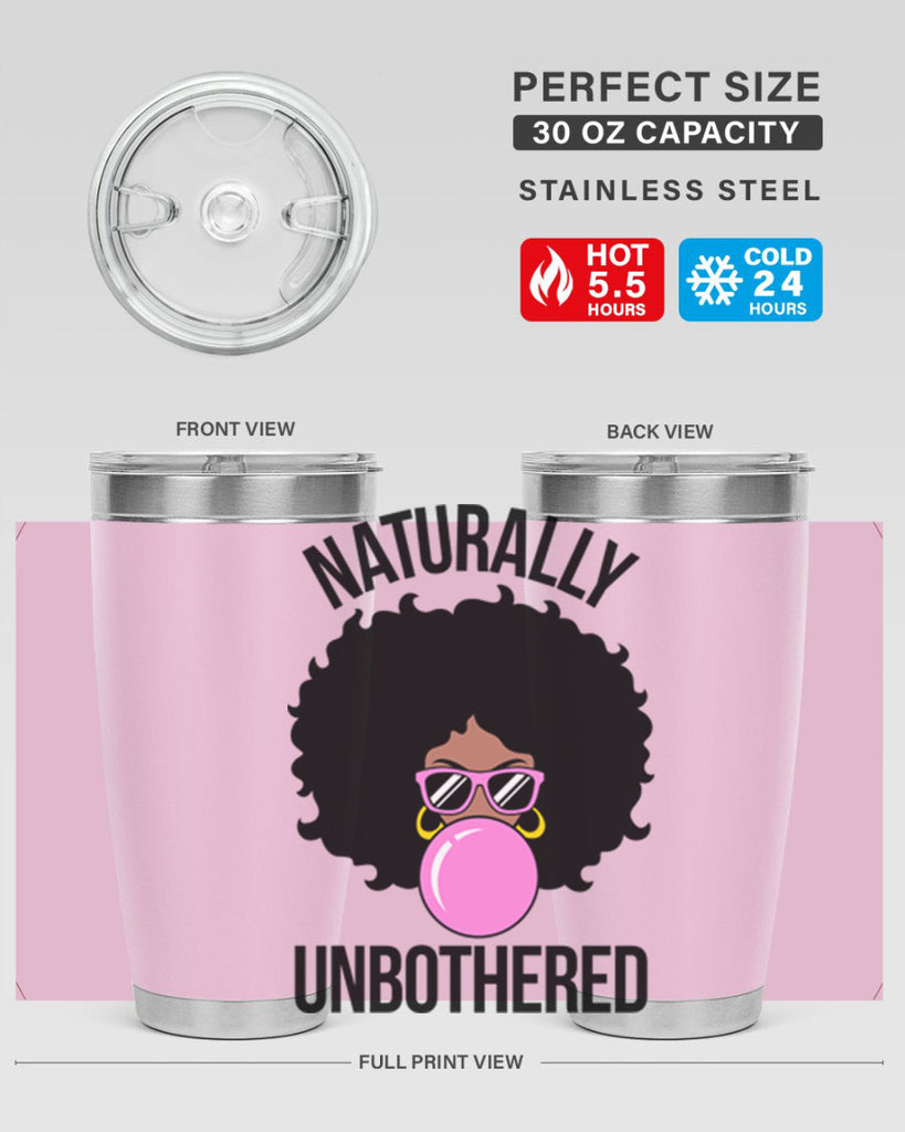 naturally unbothered afro woman 64#- black words phrases- Cotton Tank