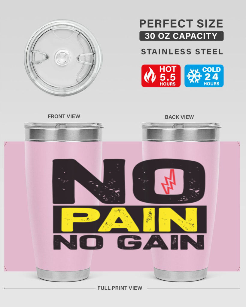 no pain no gain 5#- gym- Tumbler