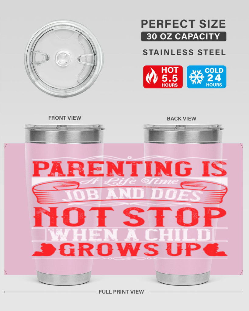 parenting is a life time job and does not stop when a child grows up 29#- Parents Day- Tumbler