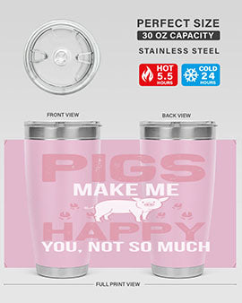 pigs make me happy Style 35#- pig- Tumbler