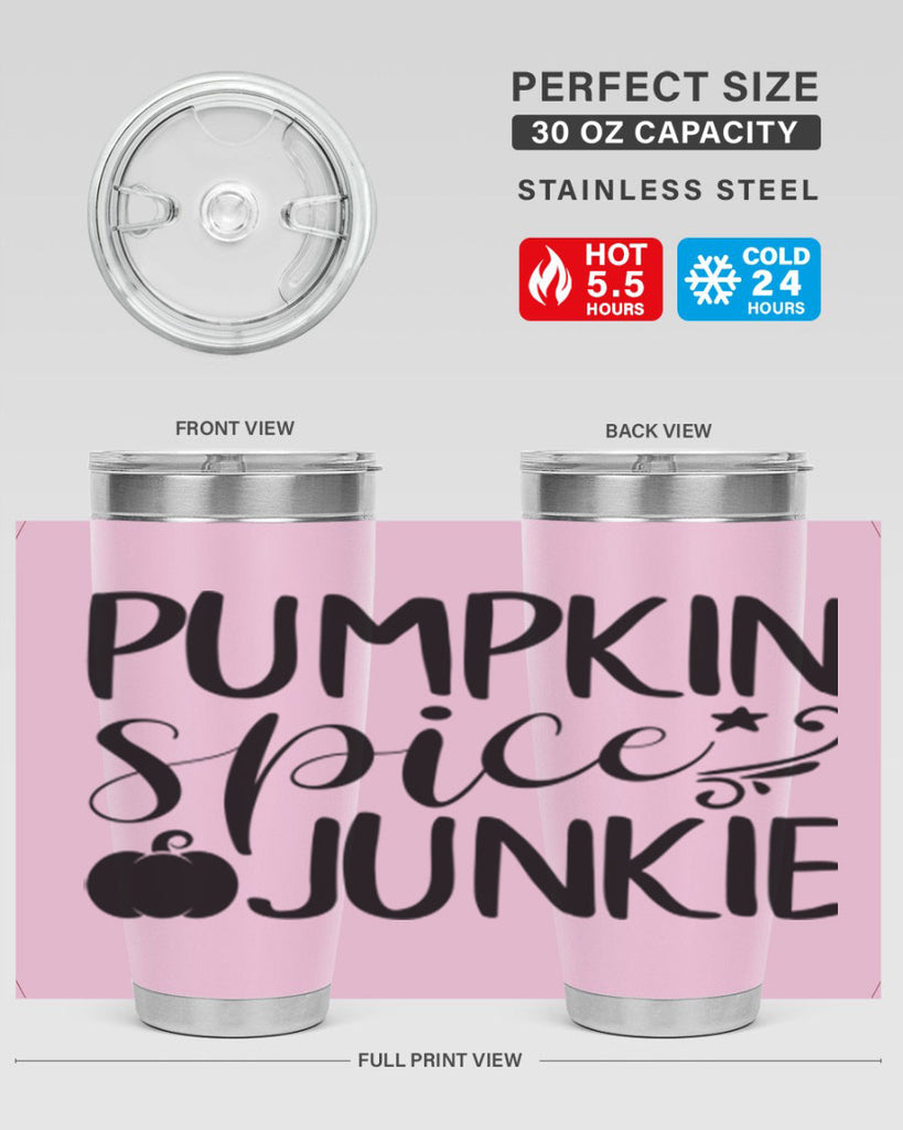 pumpkin spice junkie 548#- fall- Tumbler