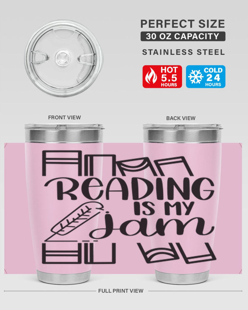 reading is my jam 29#- reading- Tumbler