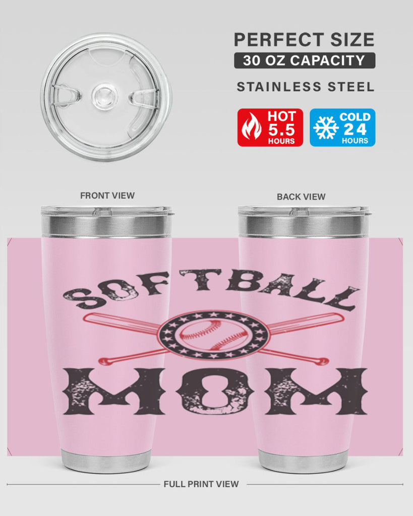 softball mom 66#- mom- Tumbler