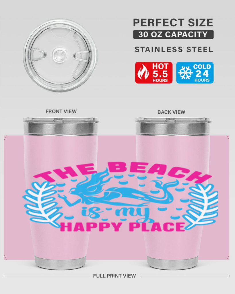 the beach is my happy place 626#- mermaid- Tumbler