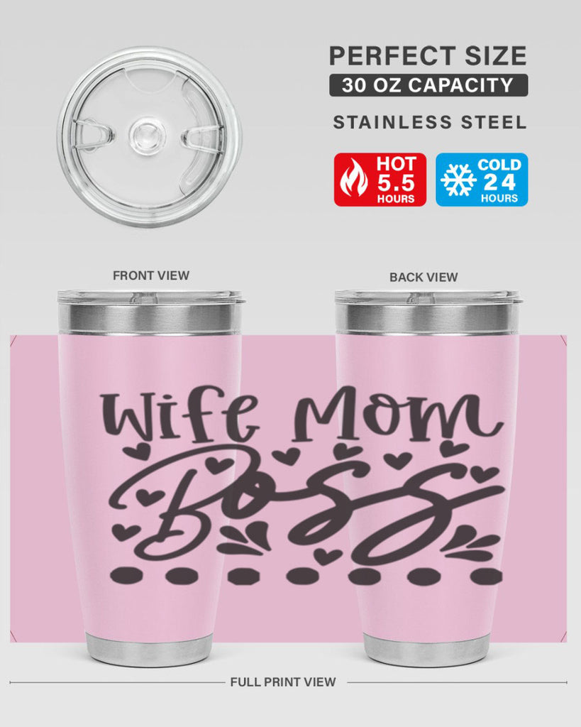 wife mom boss 358#- mom- Tumbler