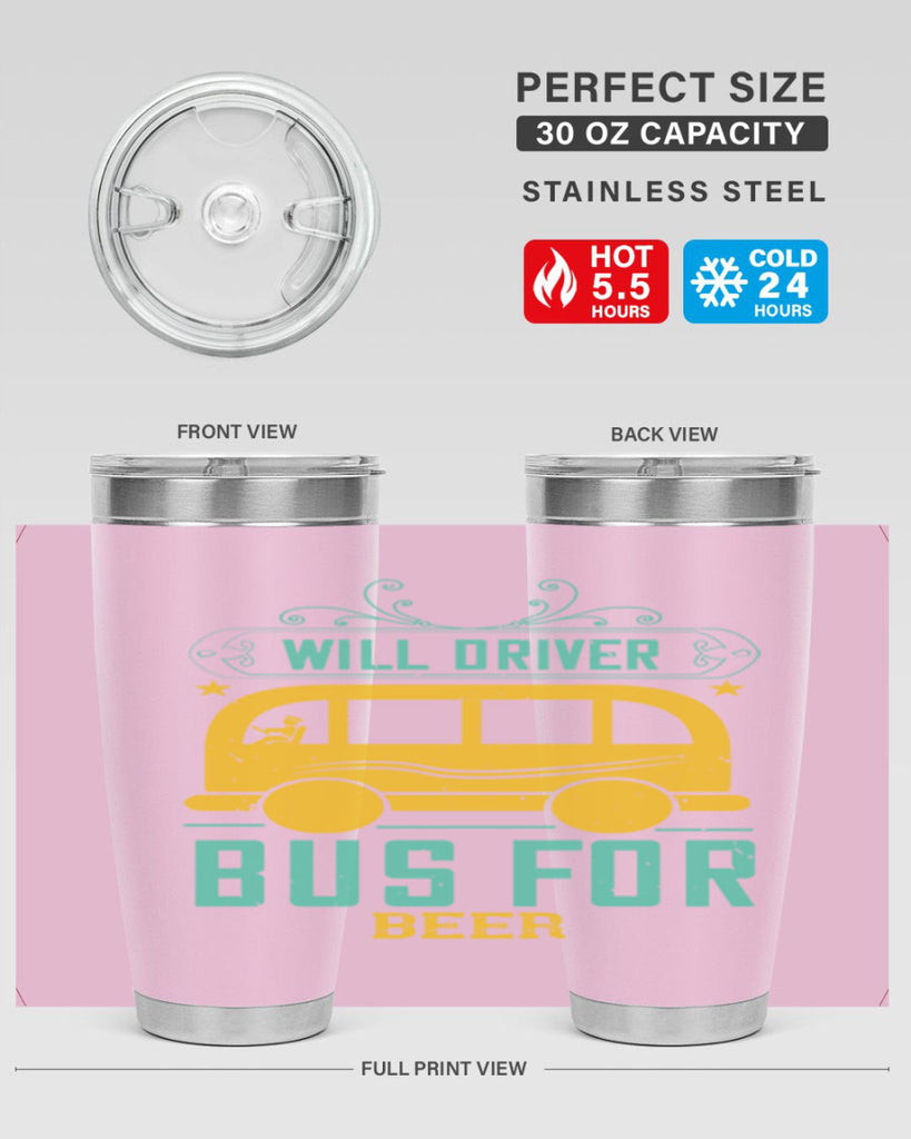 will driver bus for beer Style 6#- bus driver- tumbler