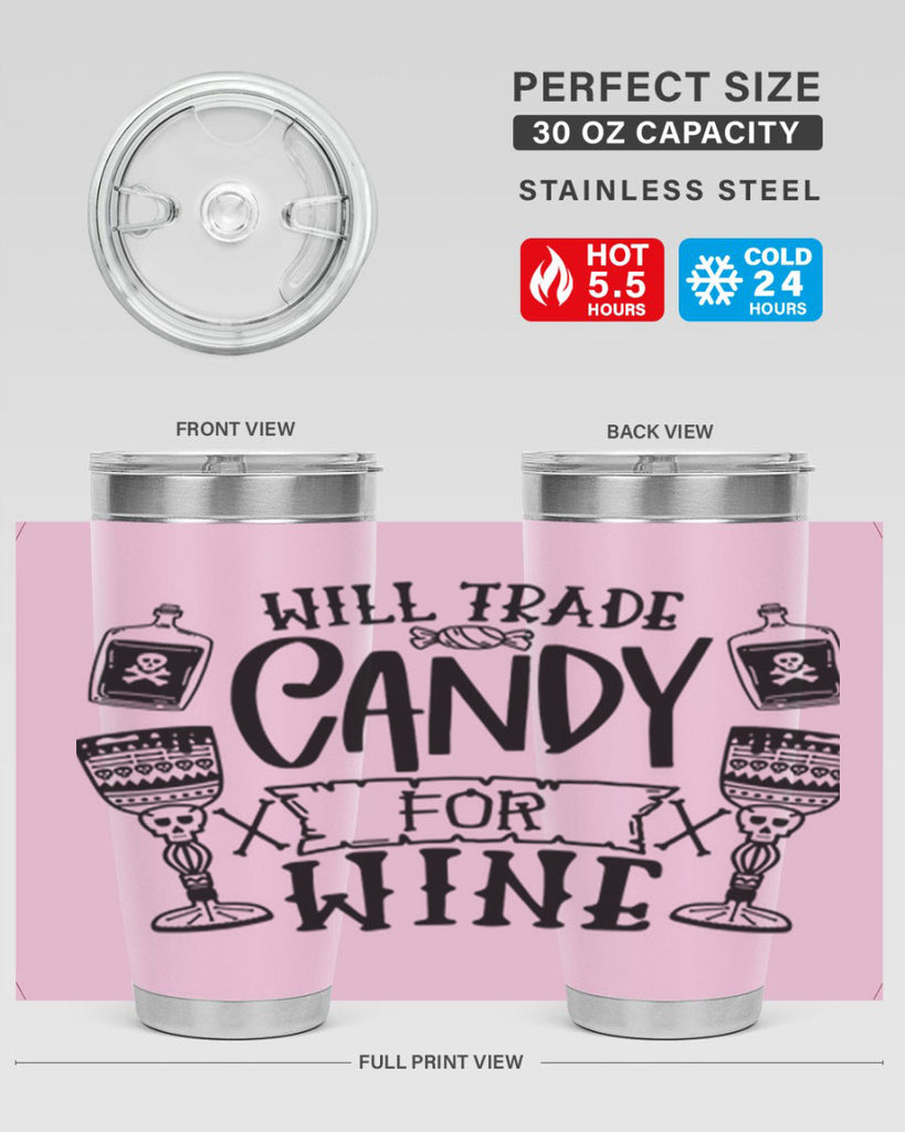 will trade candy for wine 10#- halloween- Tumbler