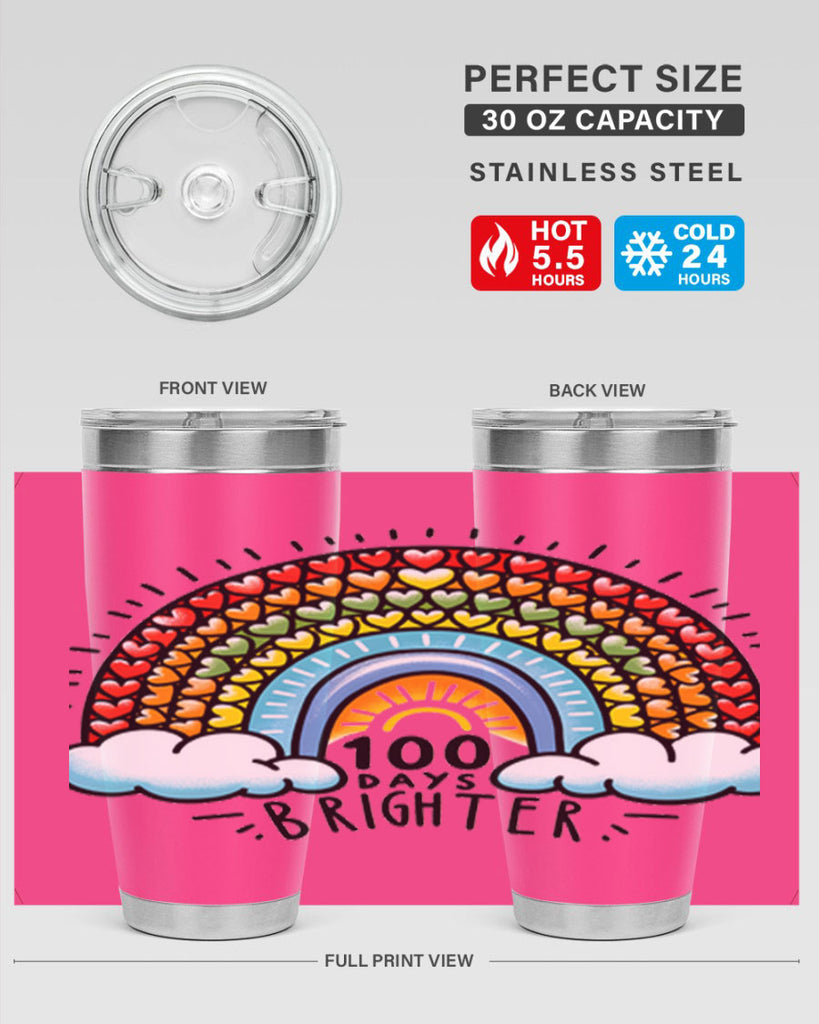100 Days Brighter PNG 29#- 100 days of school- Tumbler