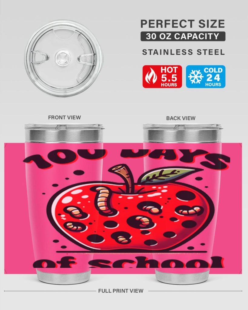 100 Days of School Apple 31#- 100 days of school- Tumbler