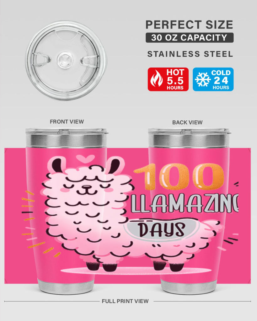 100th Day of School Llama 39#- 100 days of school- Tumbler