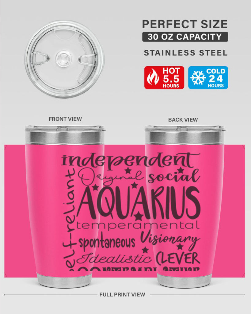 Aquarius 563#- zodiac- Tumbler