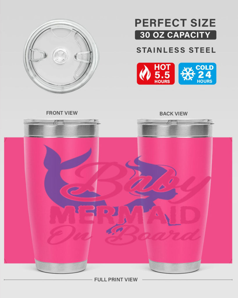 Baby Mermaid On Board 24#- mermaid- Tumbler