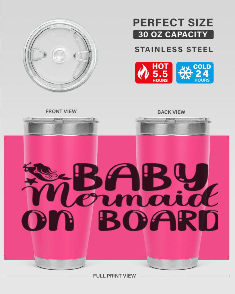 Baby Mermaid on Board 35#- mermaid- Tumbler