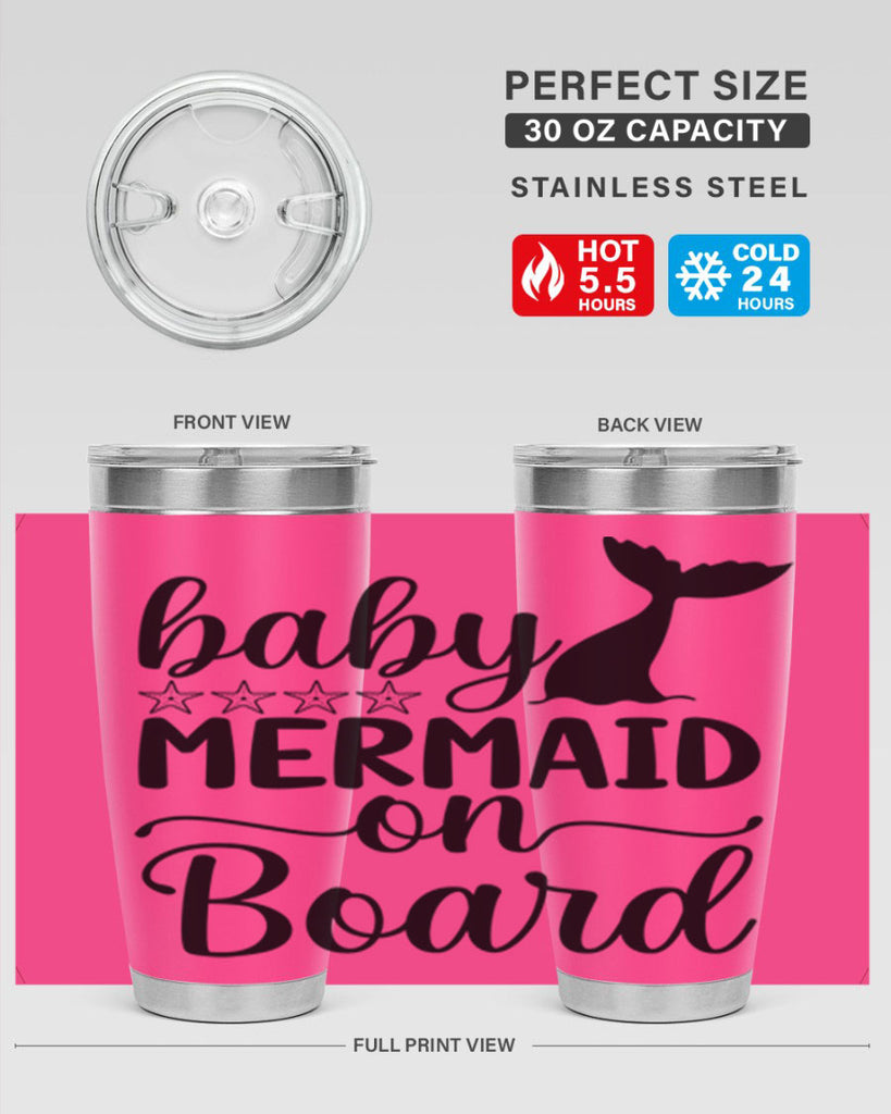 Baby mermaid on board 36#- mermaid- Tumbler