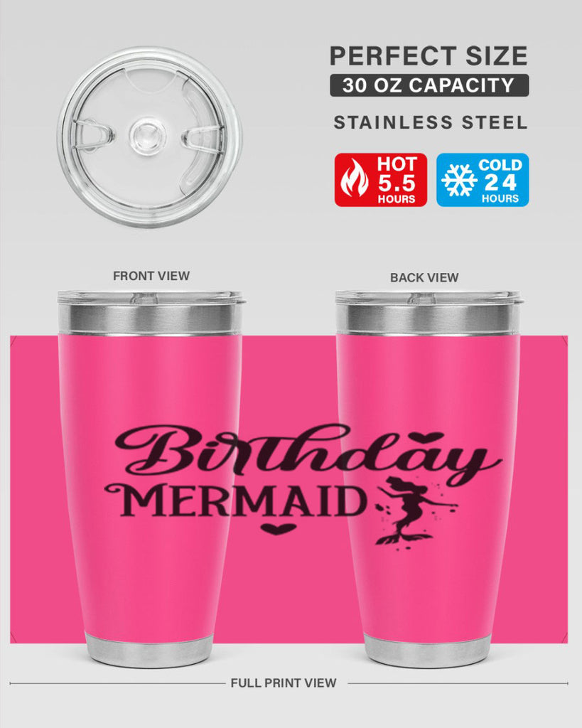 Birthday Mermaid 72#- mermaid- Tumbler