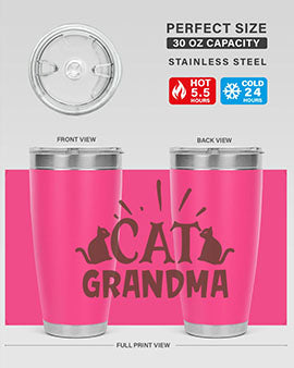 Cat Grandma Style 4#- cat- Tumbler