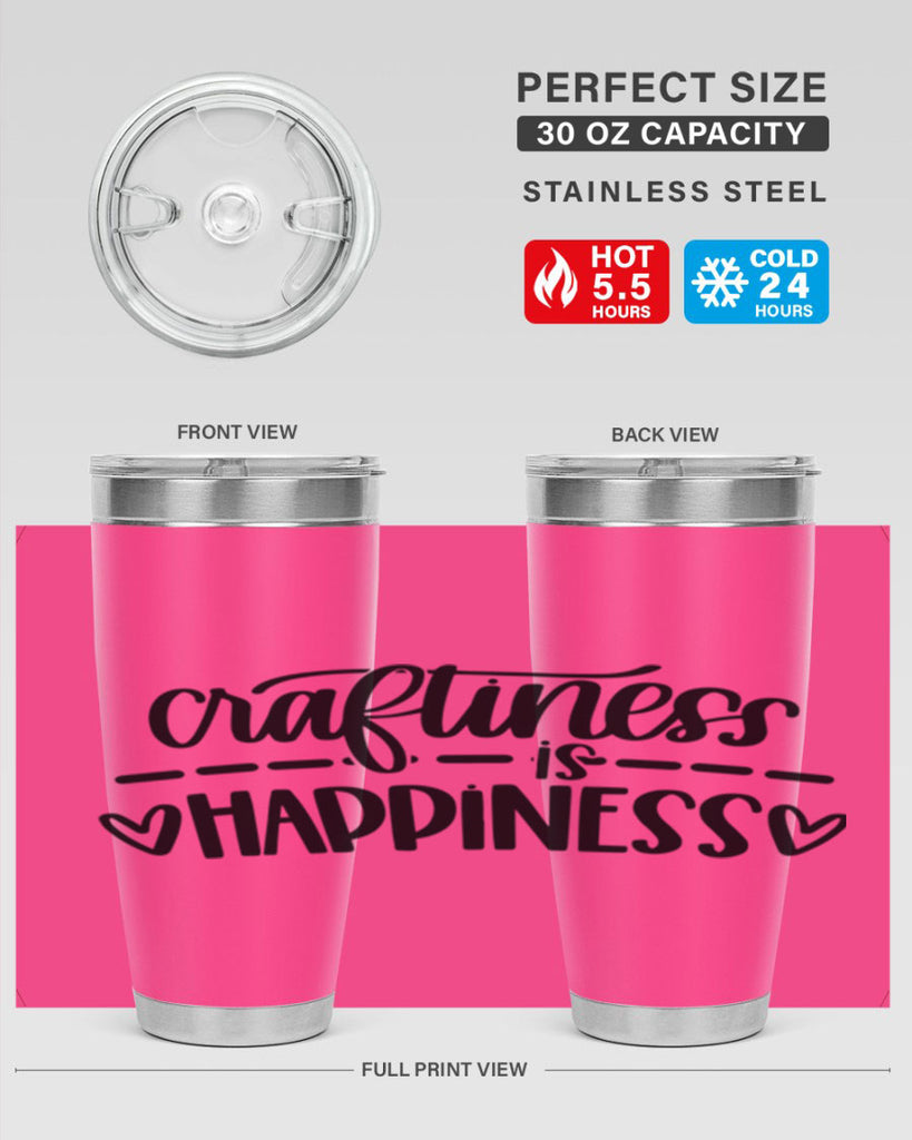 Craftiness Is Happiness 35#- crafting- Tumbler