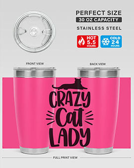 Crazy Cat Lady Style 92#- cat- Tumbler