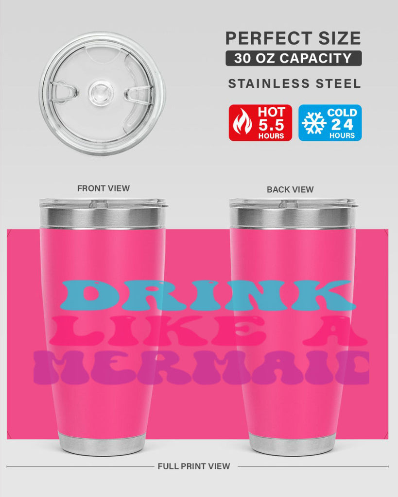 Drink Like A Mermaid 141#- mermaid- Tumbler