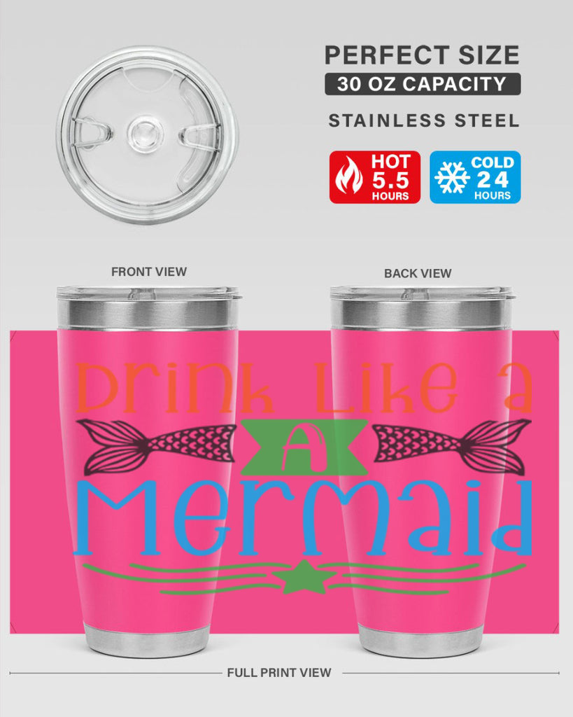 Drink Like A Mermaid 146#- mermaid- Tumbler