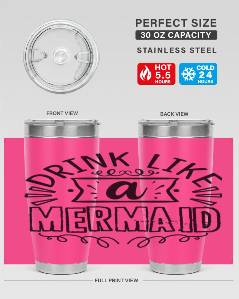 Drink like a mermaid 143#- mermaid- Tumbler