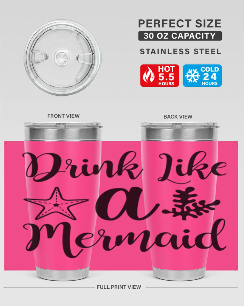 Drink like a mermaid 149#- mermaid- Tumbler