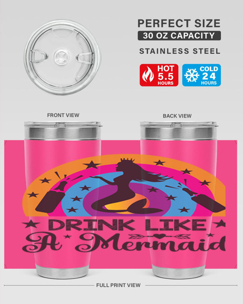 Drink like a mermaid 150#- mermaid- Tumbler