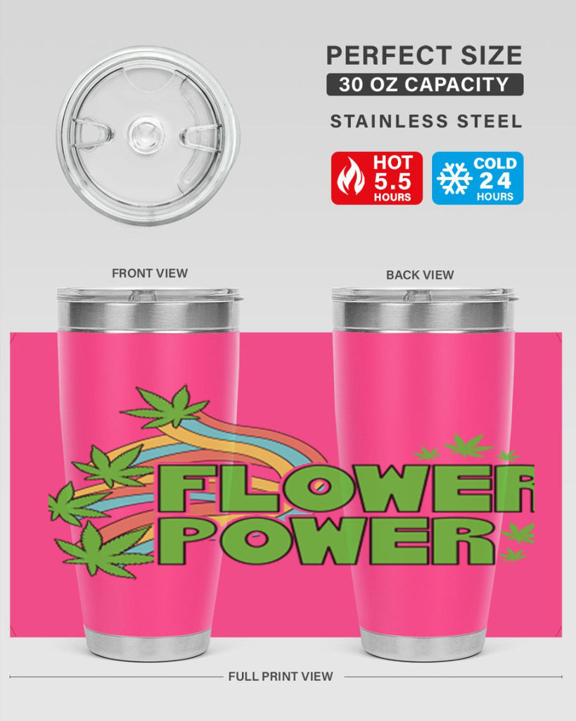 Flower Power Cannabis leaf 86#- marijuana- Tumbler