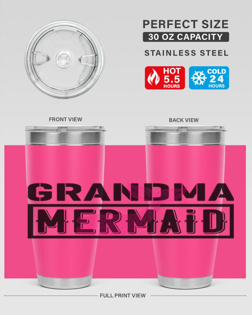 Grandma mermaid 203#- mermaid- Tumbler