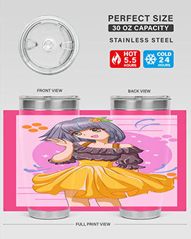 Happy and funny girl with black yellow dress in summer 41#- anime- Tumbler