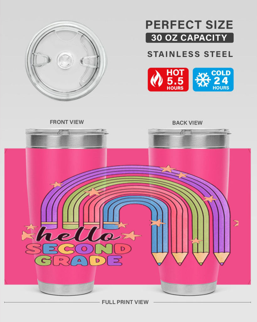 Hello 2nd Grade Pencil Rainbow 11#- second grade- Tumbler