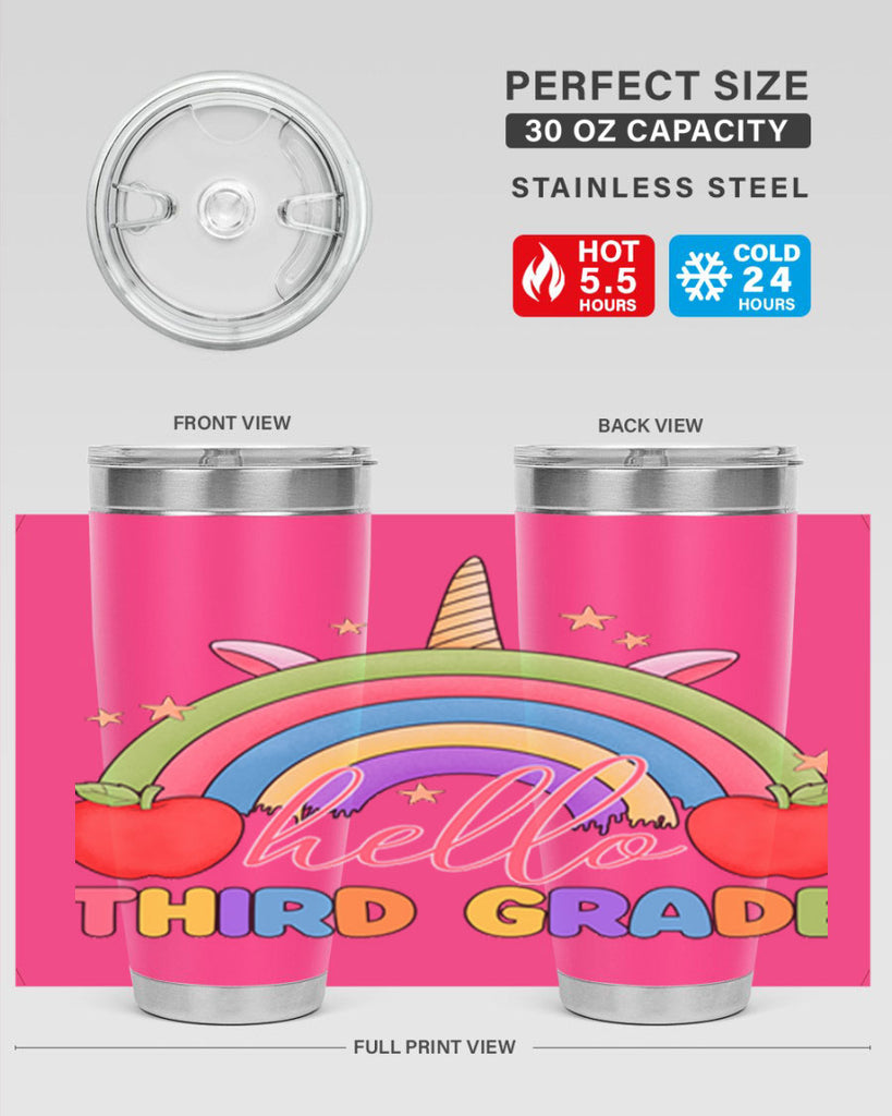 Hello 3rd Grade Unicorn Rainbow 13#- 3rd grade- Tumbler