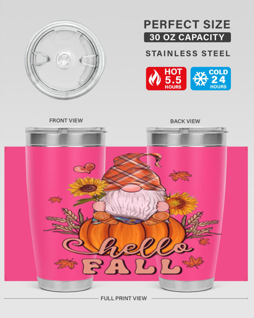 HelloFallAutumnGnome 298#- fall- Tumbler