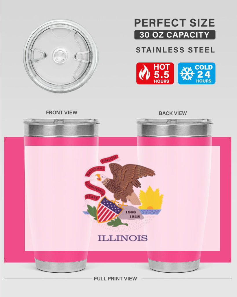 Illinois 39#- Us Flags- Tumbler