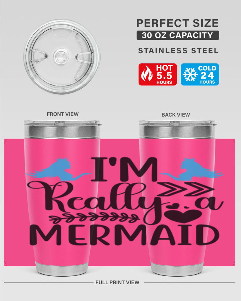 Im Really a Mermaid 262#- mermaid- Tumbler