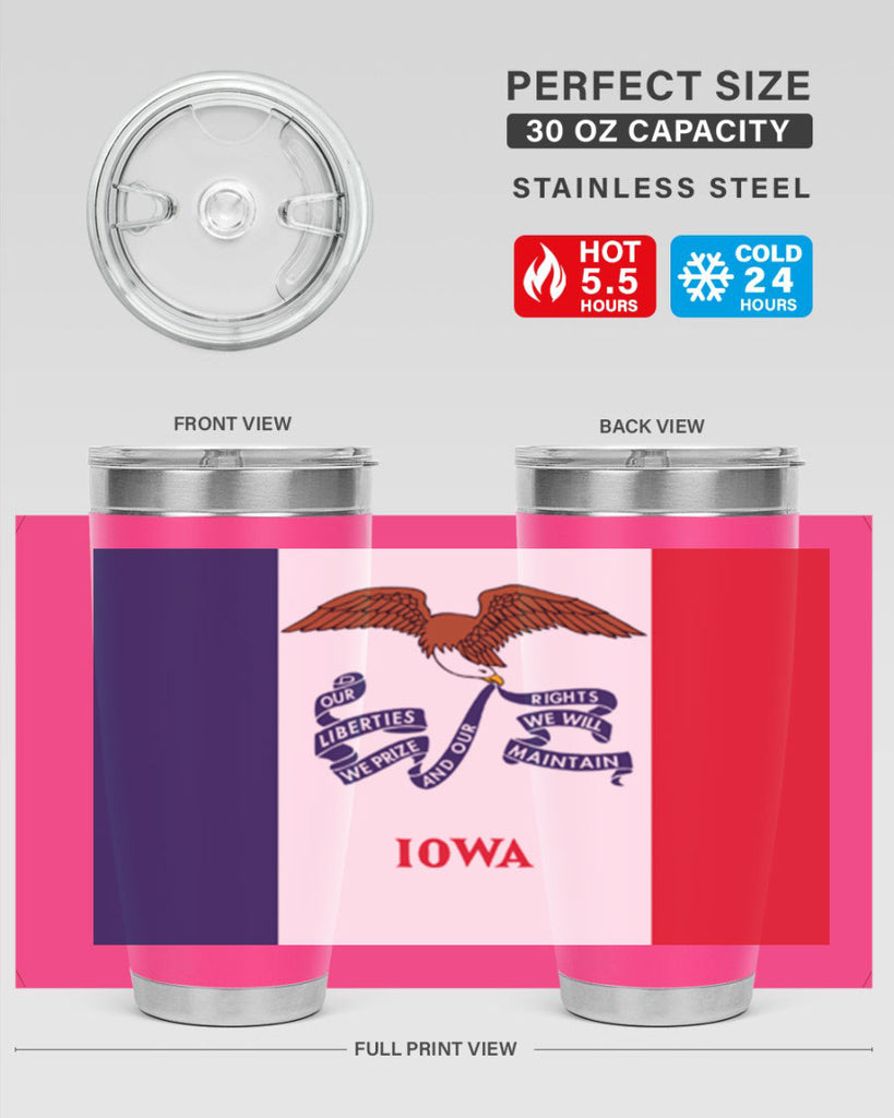 Iowa 37#- Us Flags- Tumbler