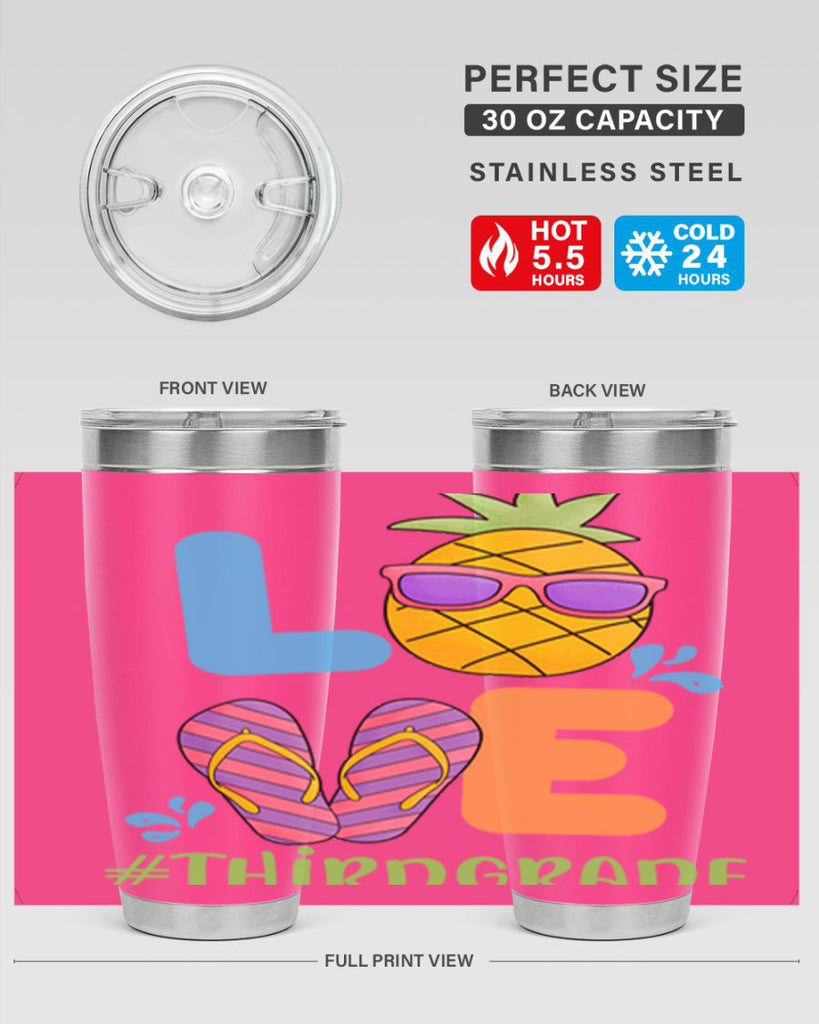 LOVE 3rd Grade Summer Pineapple 17#- 3rd grade- Tumbler