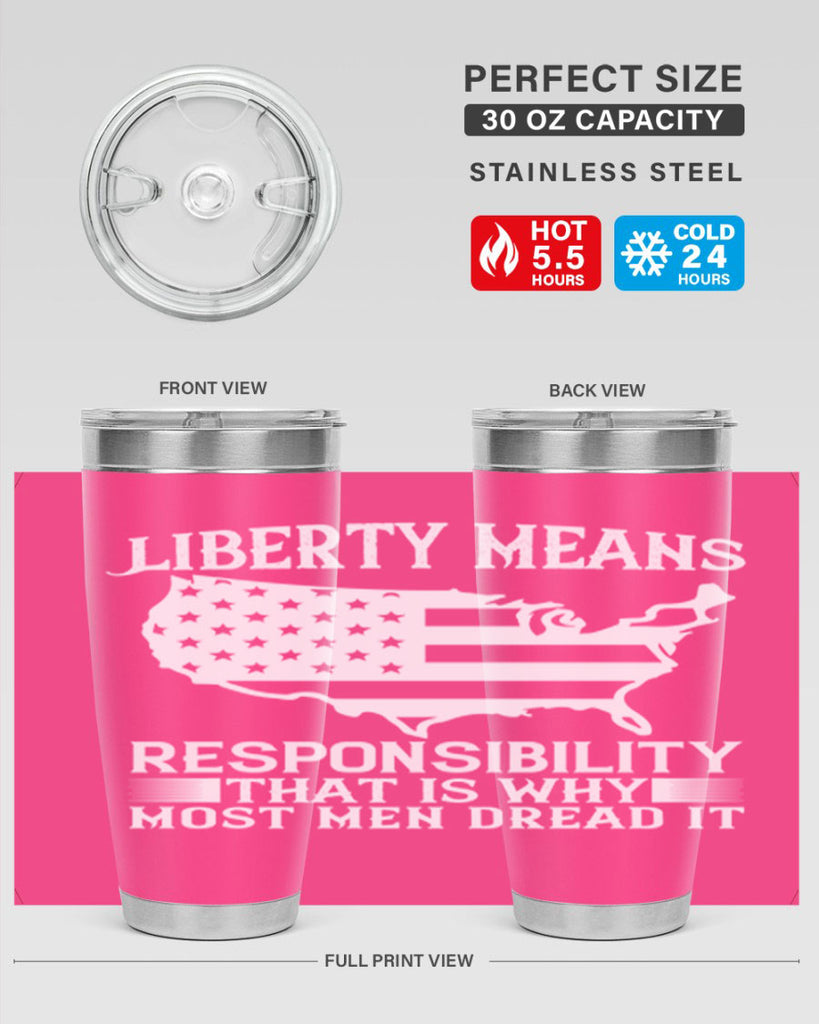 Liberty means responsibility That is why most men dread it Style 130#- Fourt Of July- Tumbler