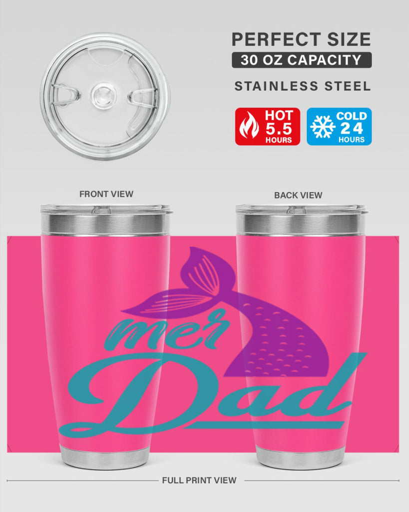 Mer Dad 325#- mermaid- Tumbler